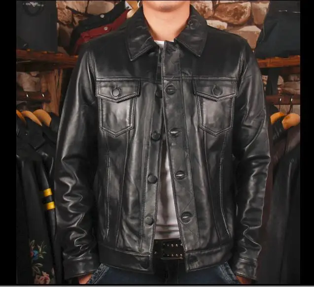 new Free Shipping, style cowhide plus size jacket.vintage handsome man genuine leather jackets.quality coat.sales.110