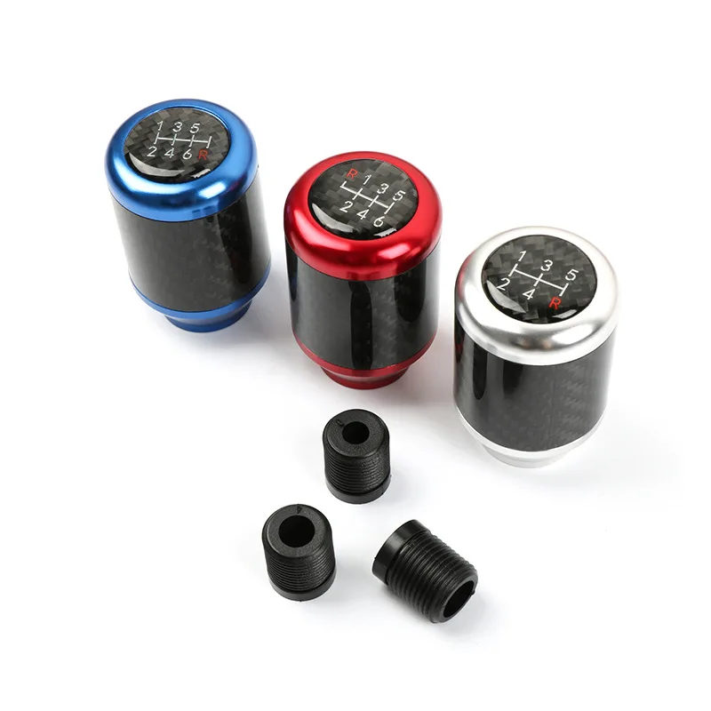 

Universal Car Carbon Fiber Aluminum Knobs Gear Shift Knob Shifter Lever Round Ball Shape Shifter Lever Fit For Honda Toyota