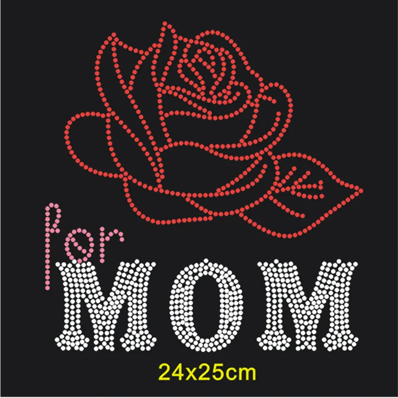 

Custom Crystals Strass Decorative Stickers, Hotfix Rhinestone, Heat Transfer Tops, MoM Iron on Letters Garment Beaded Applique