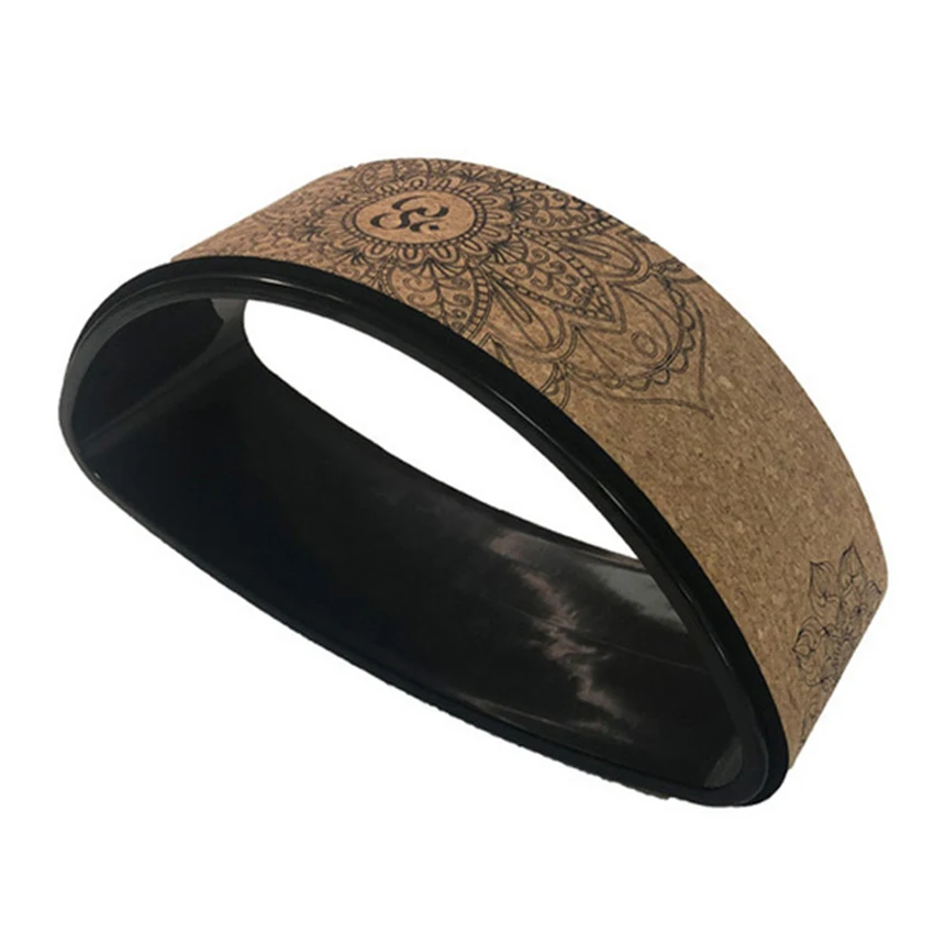 

QT005 Oval Cork Solid Yoga Wheel Half-Round Back Bend Fitness Ring Fitness Pilates Wheels Environmental Protection Yoga Circle