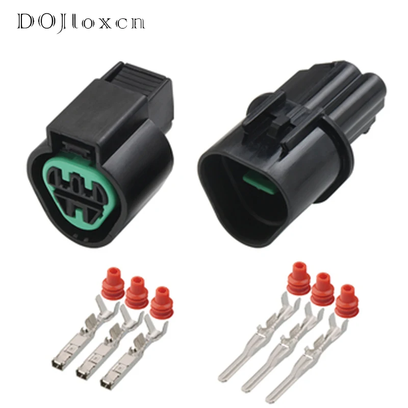 1/5/10/20/50 Sets 3 Pin Waterproof Electrical Auto Black Connector Plug Automotive Kum Wiring Socket PB621-03020 PB625-03027