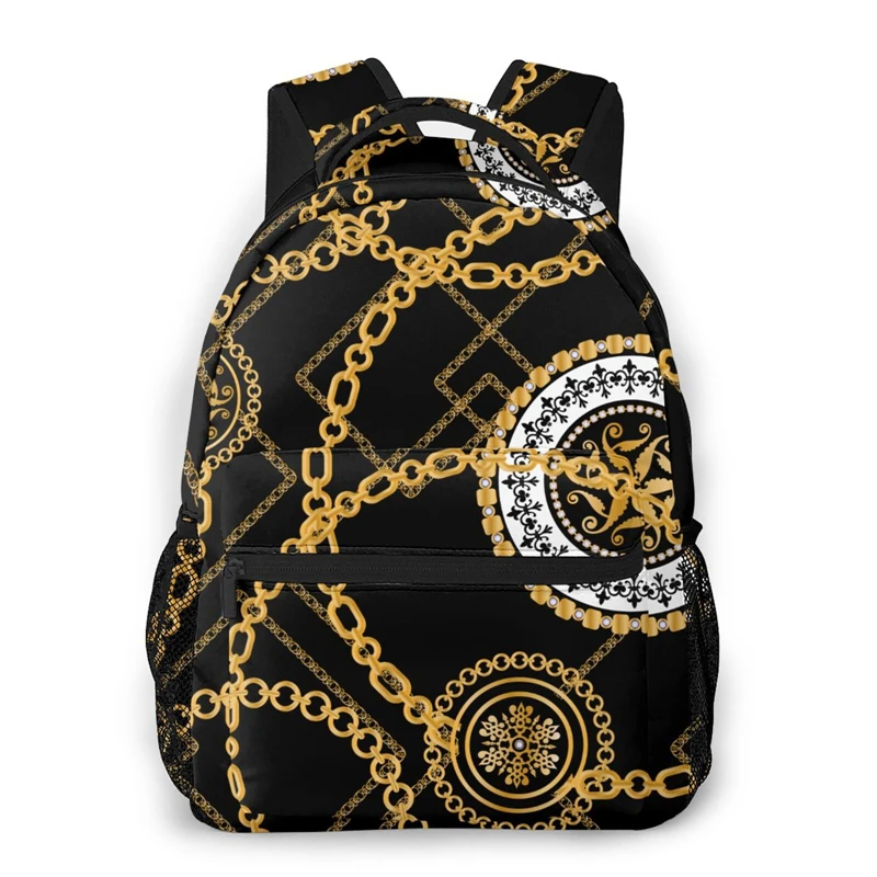 WHEREISART Golden Floral Baroque Pattern Backpack Women Shoulder Bag For Teenage Girls Boho Bagpack Female Ladies School 2021