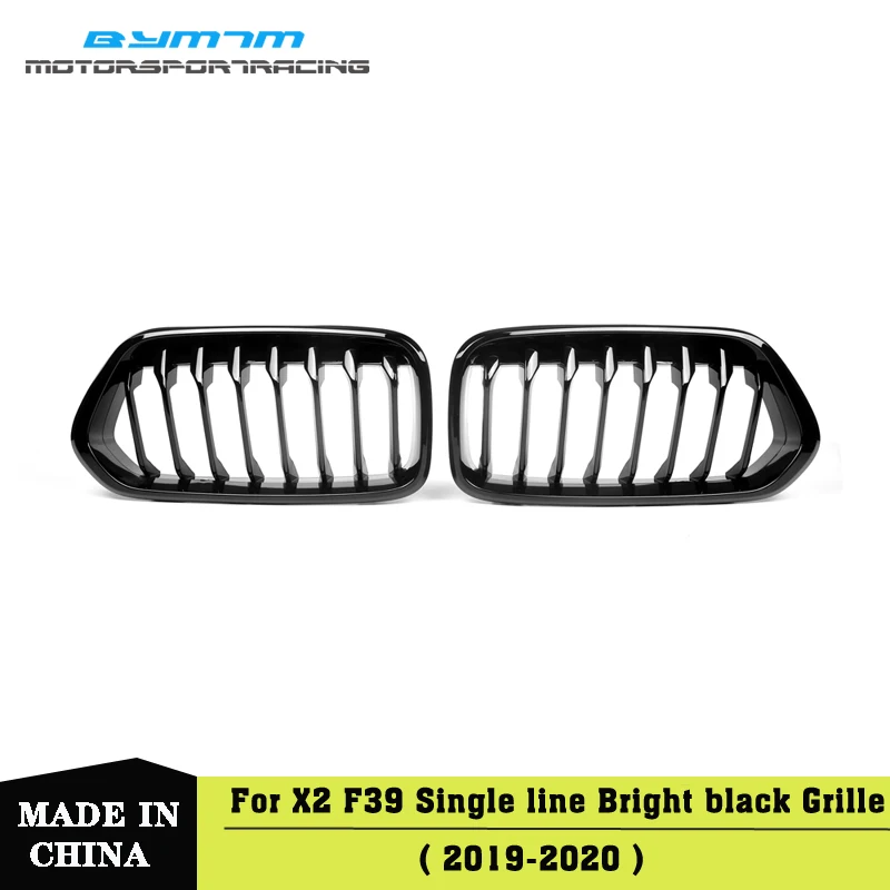 

Single line Bright black ABS Car Front Bumper Kidney Grille Grill For BMW X2 F39