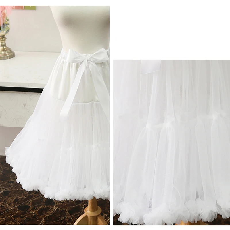 55CM Ball Gown Underskirt Short Dress Puffy Cosplay Petticoats Tulle Lolita Petticoat Ballet Rockabilly Crinoline Fluffy Tutu