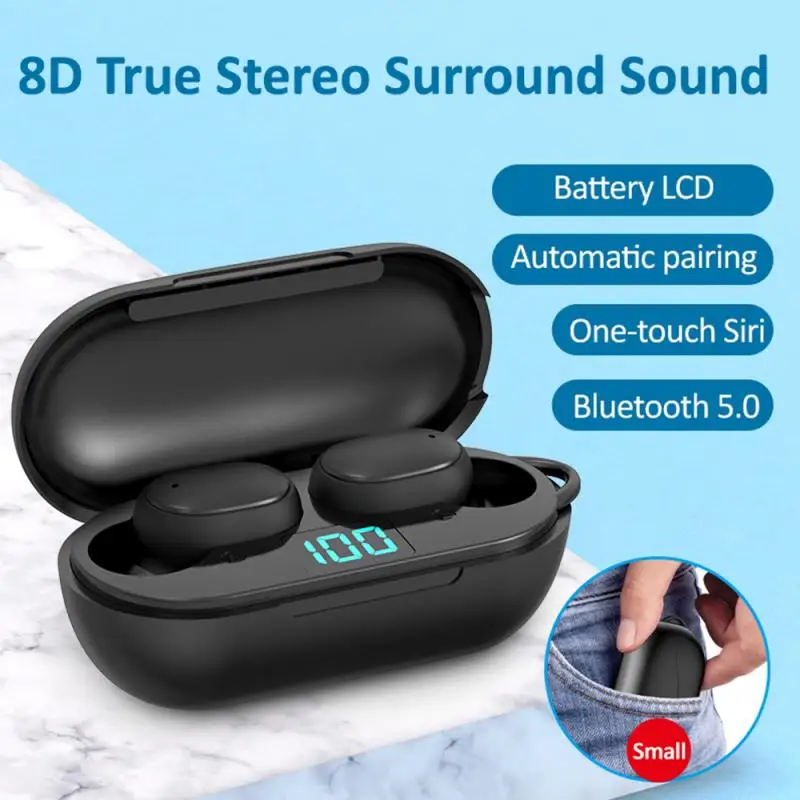 H6 TWS Bluetooth-compatible 5.0 Earphones  LED Display  Headsets  HIFI Stereo Bass  with Mic Charging Box  Wireless Headphone