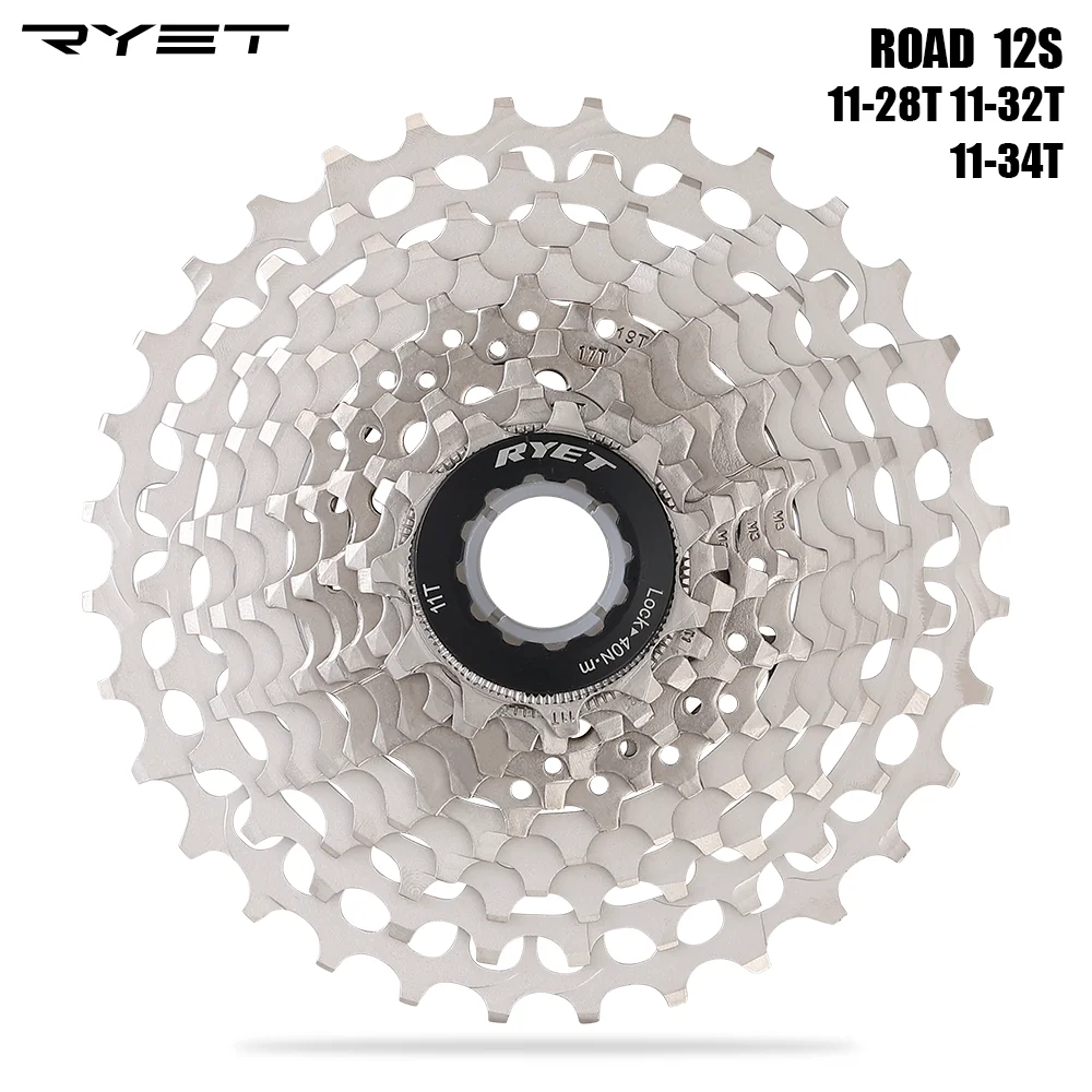 RYET 12 Speed Road bike Cassette 11-28T/32T/34T UltraLight CNC 12s