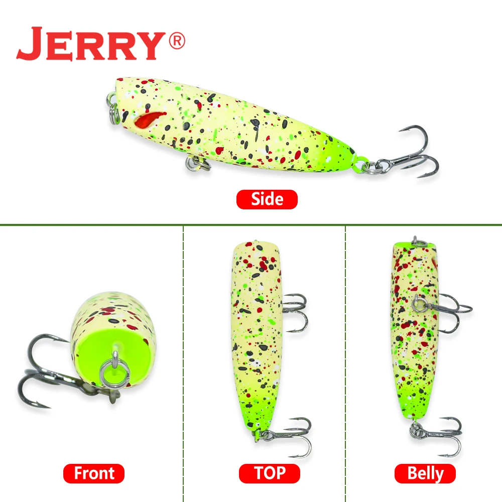Jerry Stopper Floating Popper Artificial Topwater Bait Ultralight Freshwater Wobbler Lure Trout Bass Perch 50mm Fishing Tackle