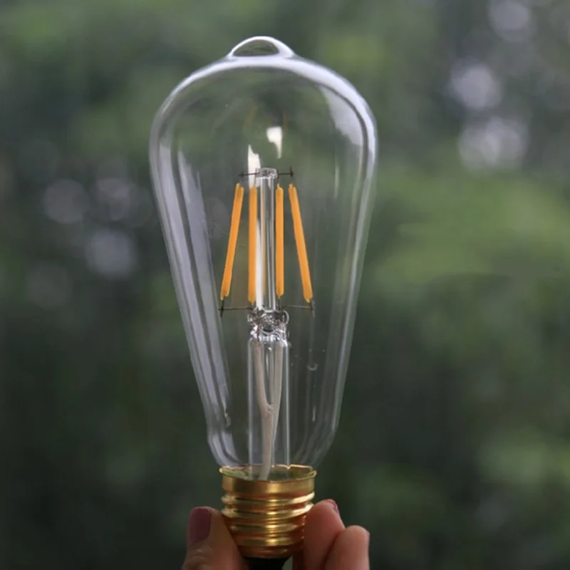 

LED Edison Bulb Vintage Lamp Energy Saving Lights Home Decoration 220V ST64 Lumiere 2W 4W 6W E27 Ampoule