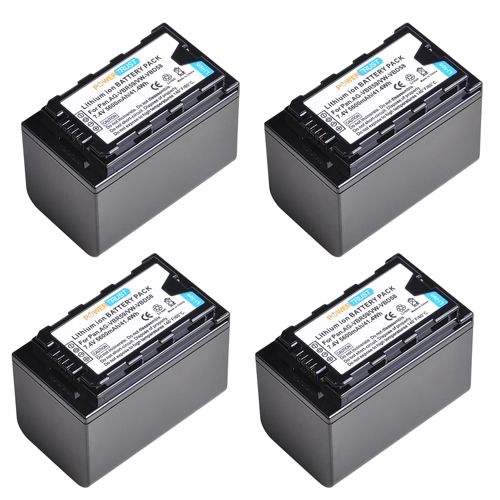 VW-VBD58 5600mAh 7.4V Rechargeable Battery for Panasonic VWVBD58 VW-VBD29 VW-VBD55 VW-VBD78 AG-3DA1 AG-AC8 AG-HPX171 HDC-Z10000