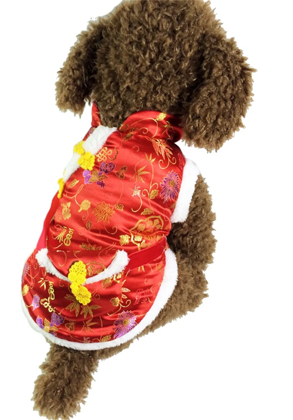 New Chinese Tang Suit Style Warm Jacket Winter Dog Clothes Pet Coat Clothing New Year Warm Clothes For Dogs