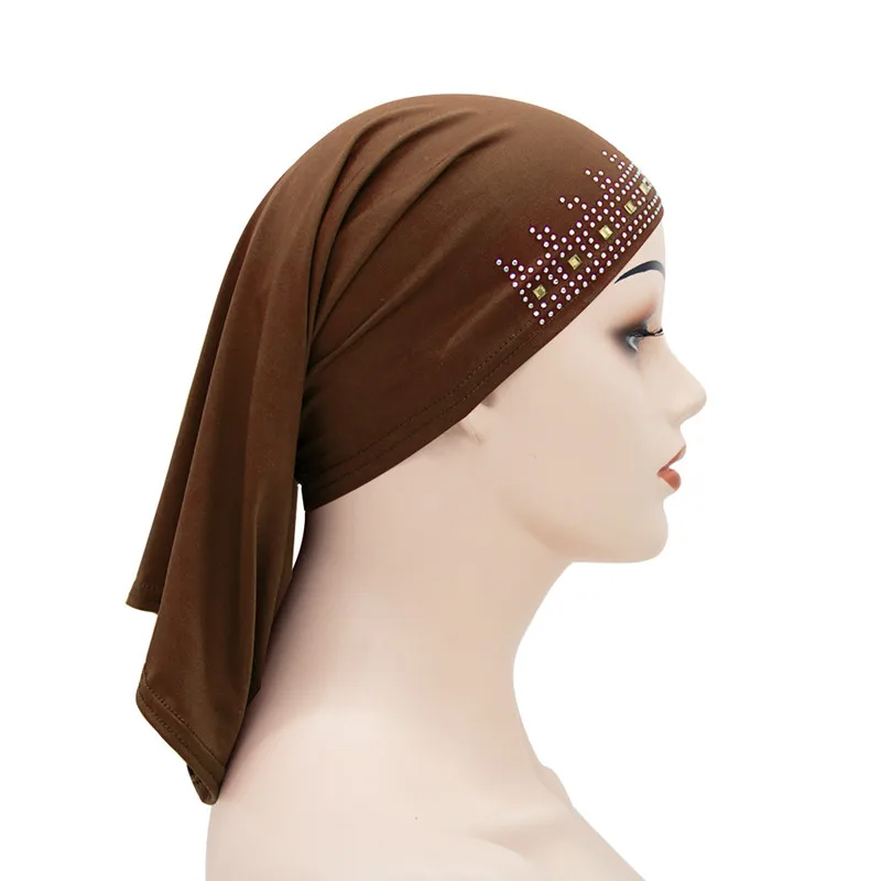 

Fashion Milk Silk Muslim Hijab Inner Hijabs Muslim Hijab Scarf Arab Turban Solid Color Turbans For Women Headscarf Head Scarves