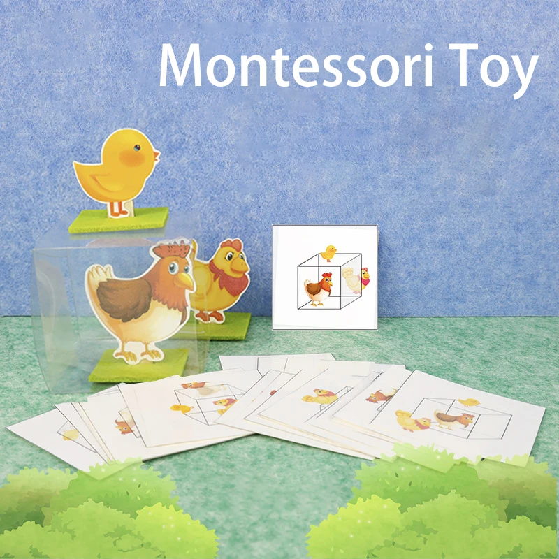 Toddler Montessori Material DIY Math Toy Animal Direction Matching Game Early Educational Learning Toy Logical Thinking Training