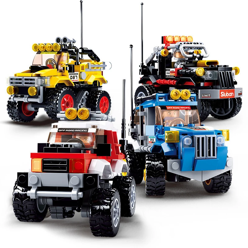 Speed Champions Racing Conqueror Off Road Car SUV Vehicle Building Blocks Kit Bricks Classic Moc Model Toys For Children Gifts