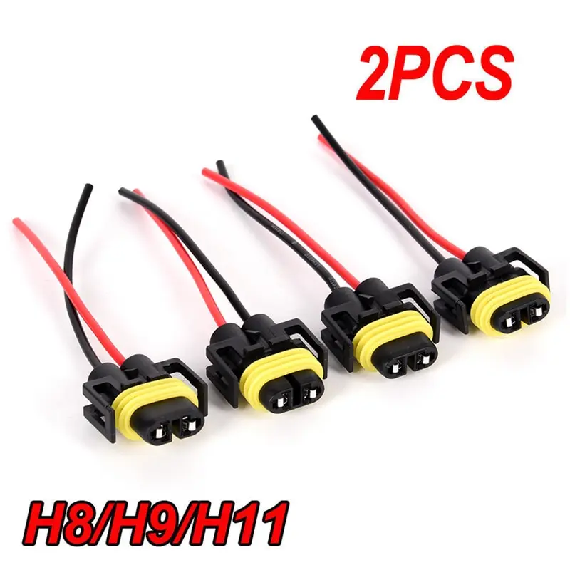 2x H11 H8 Headlight/Fog Lamp Female Adapter Harness Sockets Car Cable Plug