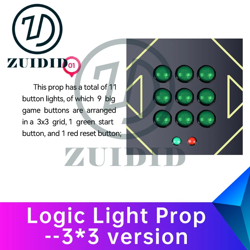 escape room prop Logic Light Prop According to logic rule and light up all the lights to unlock escape game ZUIDID