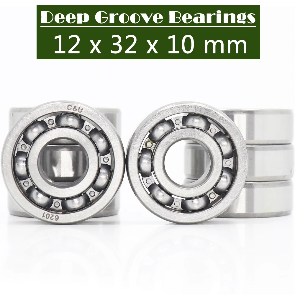 6201 Bearing 12*32*10 mm P6 ( 8 PCS ) For Motorcycles Engine Crankshaft 6201 OPEN Ball Bearings Without Grease