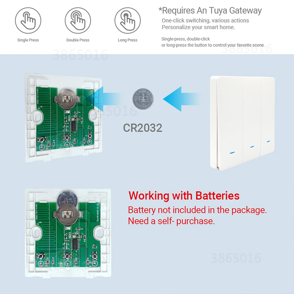 Interruptor inteligente inalámbrico Tuya Zigbee, Panel de escena, Control de 123 bandas con un clic, dispositivo OnOff Compatible con Alexa y Google Home