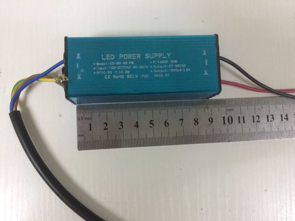 Waterproof LED driver Constant Current AC85V-265V to DC 20-39V 1500mA For 50W chip 10 Series 5 parallel