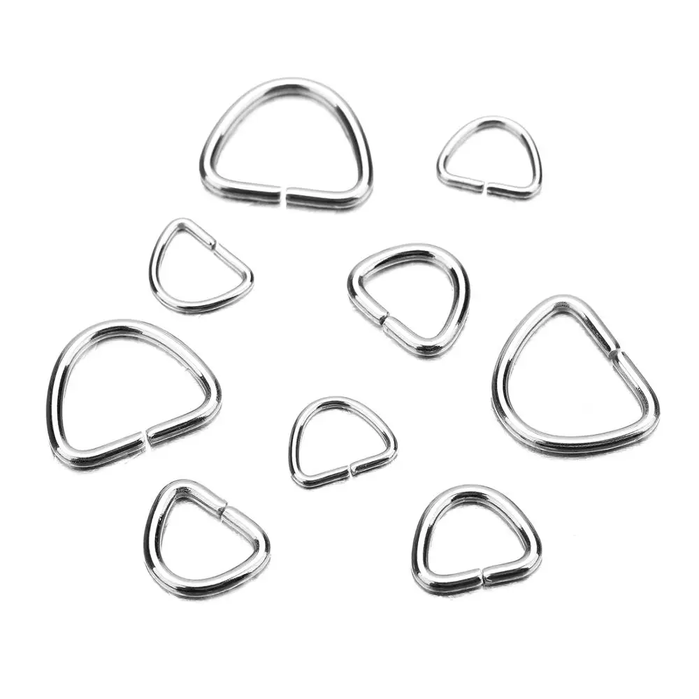 SAUVOO 100Pcs/Lot 5mm 6mm 7mm Stainless Steel D Ring Buckle Connector For Backpack Bag Pets Collar DIY Sewing Accessories