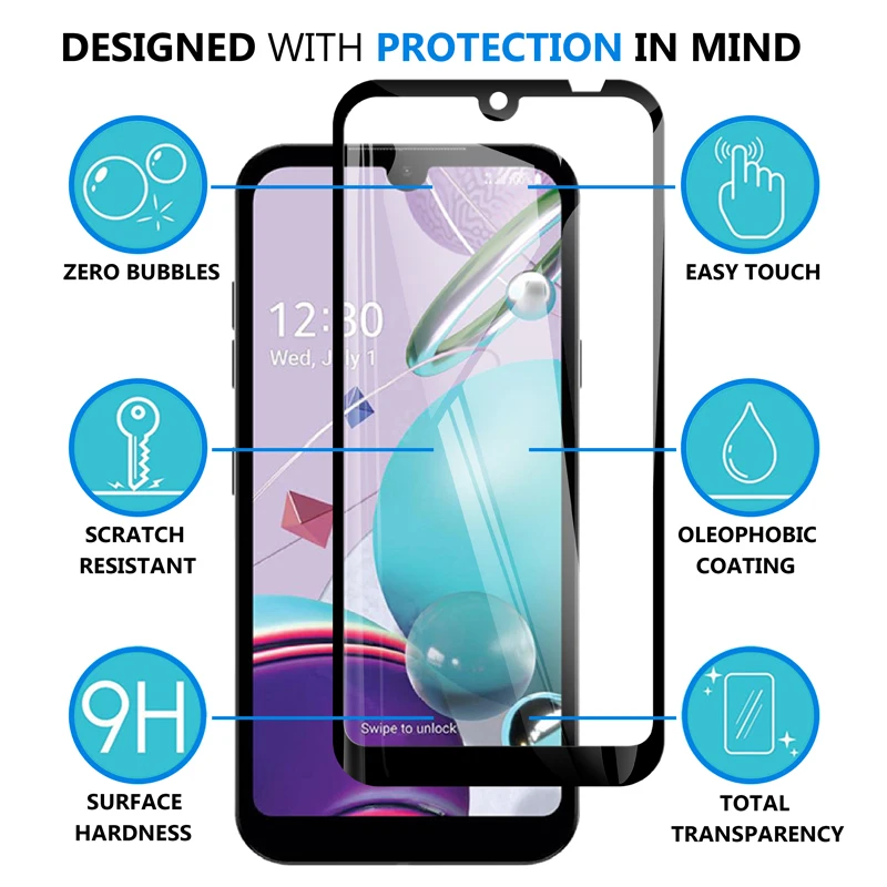 2Pcs Protective Tempered Glass on For LG Aristo 5 K8X K31 Phoenix 5 Risio 4 Fortune 3 Full Cover Screen Protector Glass Film