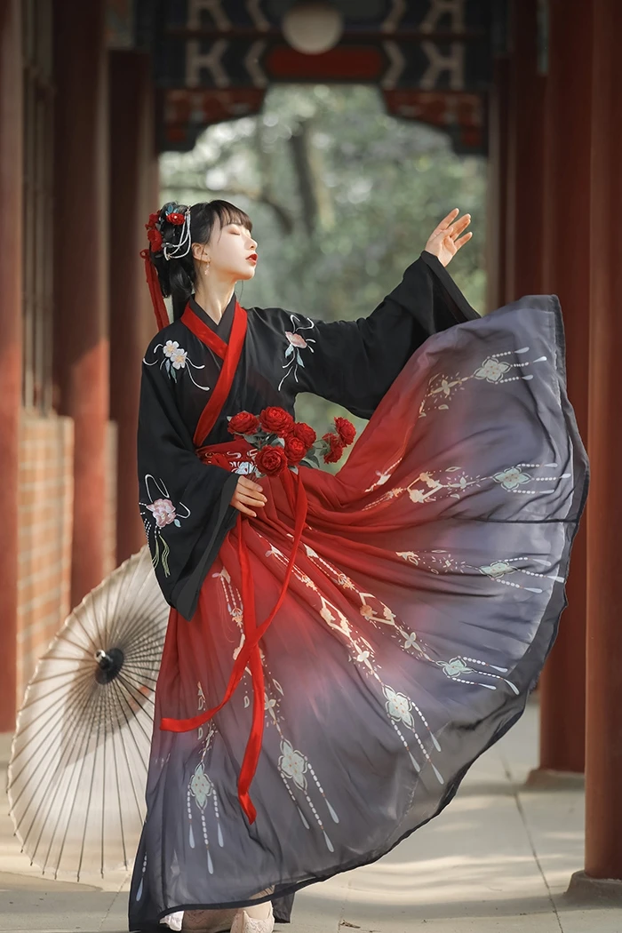 Chinese Traditional Hanfu Costume Woman Ancient Han Dynasty Dress Oriental Princess Dress Lady Elegance Tang Dynasty Dance Wear