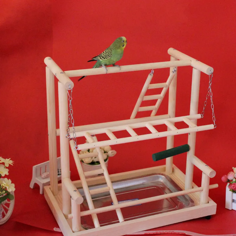 bird nest breeding boxParrot stand large  shelf game rack swing tray wooden ladder  bar  WY5