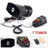 12V 100W 120-150dB 7 Sound Car Electronic Warning Siren Motorcycle Alarm Firemen Ambulance Loudspeaker with MIC for Car