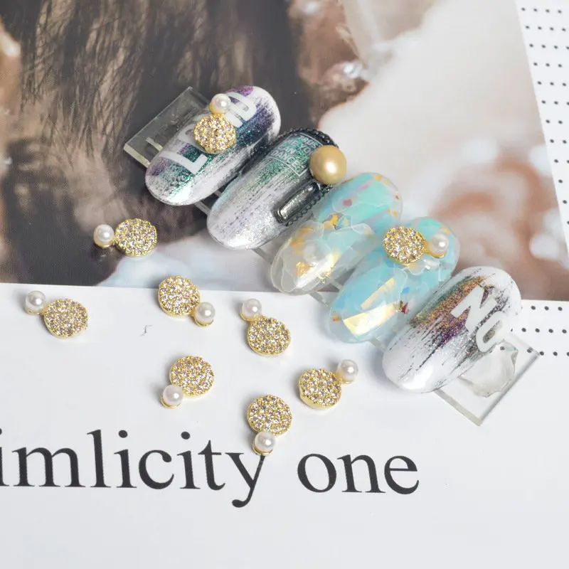 10 teile/los 3D Mond Bogen Zirkon Kristalle Legierung Strass Schmuck Nail art Dekorationen Nägel Zubehör Charms Liefert G0649