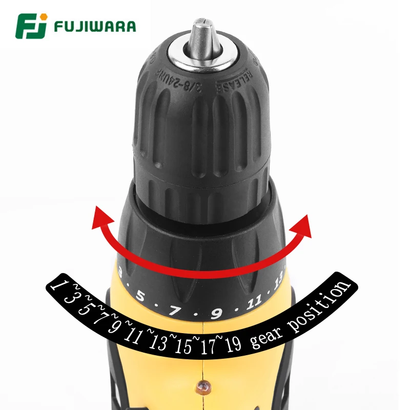 FUJIWARA 350-420W Electric Screwdriver Power Impact Drill 220V-240V Screw Wrench 19-Speed Adjustable