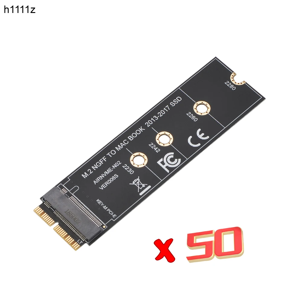 

50pcs M key M.2 NGFF PCIe AHCI SSD Adapter Cards for MACBOOK Air 2013 2014 2015 2017 A1465 A1466 Pro A1502 A1419 M2 Macbook Card