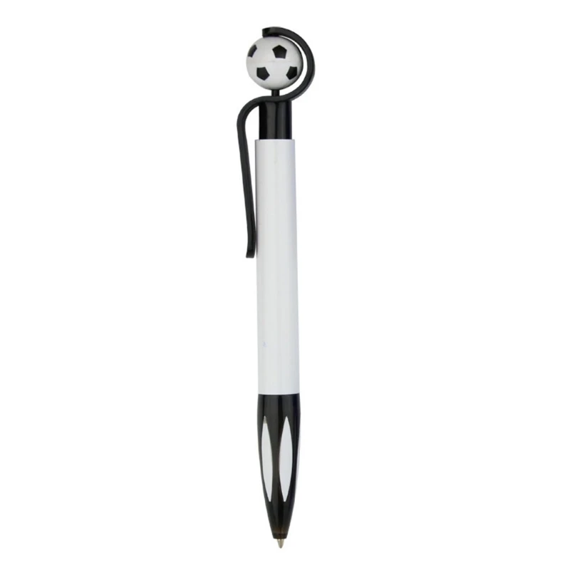 Football Ballpoint Pen with Pocket Clip Detachable Refillable 0.5 Bullet Nib Smooth Writing Football Gift for Kid Adult