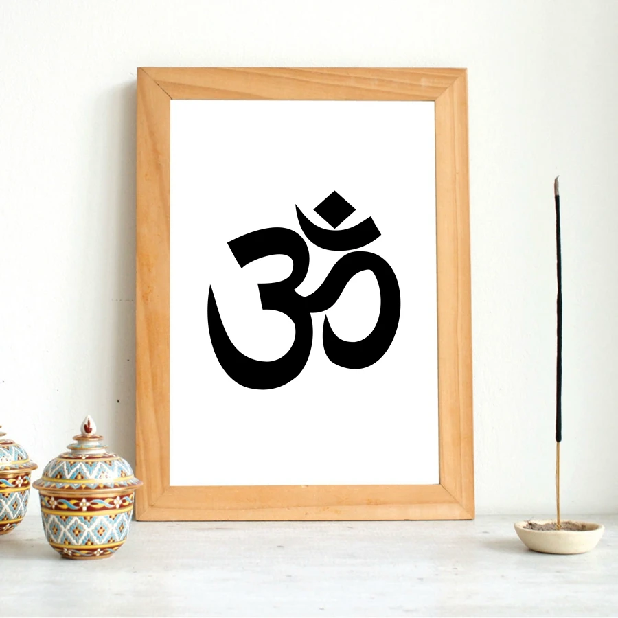 Aum Ohm Om Poster Yoga Quote Canvas Painting , Inhale exhale breathe Prints Yoga Meditation Typography Wall Art Decor