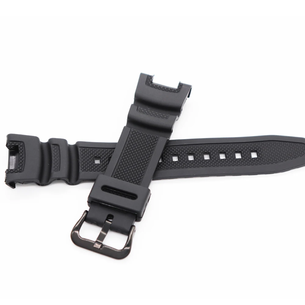 Black Men Women Silicone Strap Watchband Suitable For Casio SGW-100 SGW100 21MM Rubber Sport Waterproof Replacement Watch Band