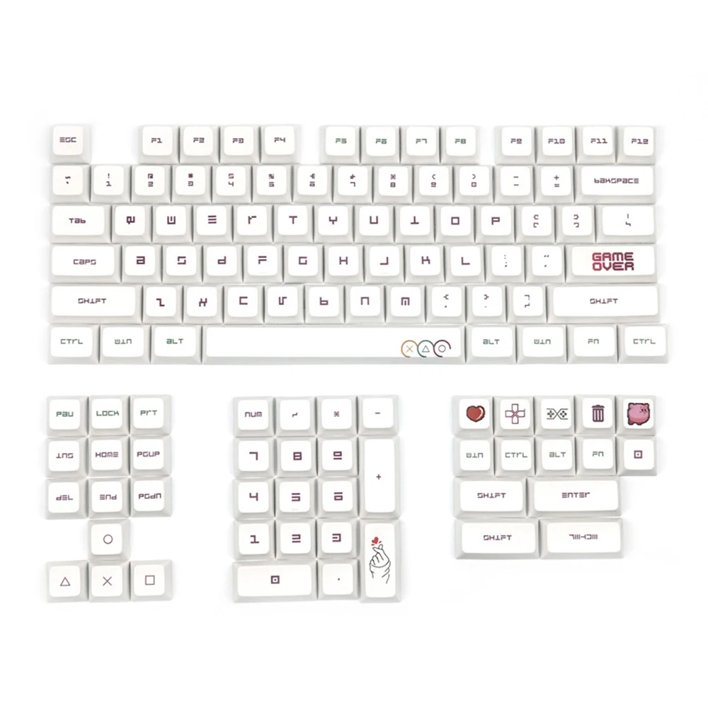 

Pure White Purple Character Design XDA Profile Flat Keycaps For Cherry Mx Switch Mechanical Gaming Keyboard Modify PBT Key Caps