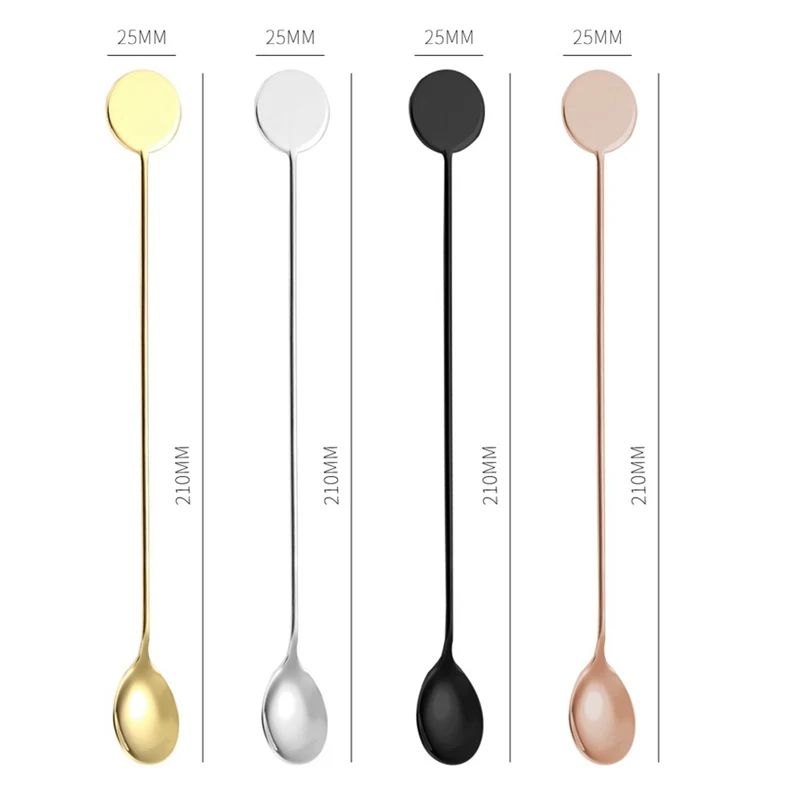 Stainless Steel Coffee Mixing Spoon Long Handle Gold Spoon Bartender Tools Bar Teadrop Spoon Bar Tool Drink Kitchen Accessories