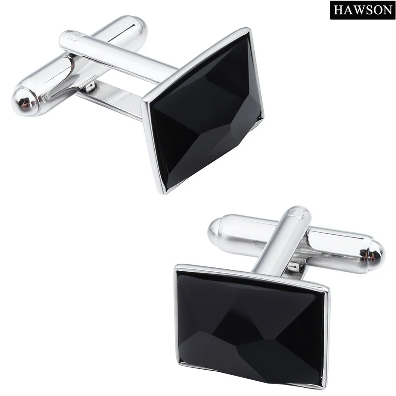 HAWSON Cufflinks Set 4 Pairs Fashion Crystal Cufflinks for Men with Gift Box High Quality Luxury Wedding Shirt Accessories Best