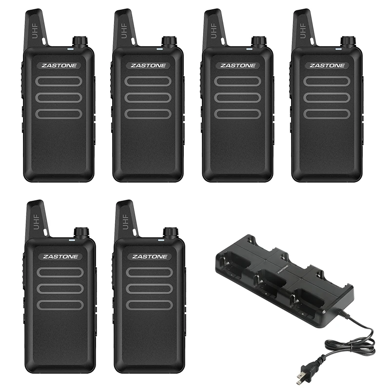 6PCS Zastone X6 Mini Walkie Talkie 400-470 UHF Walkie Talkie Portable Handheld Radio Comunicador Two-Way Ham Radio