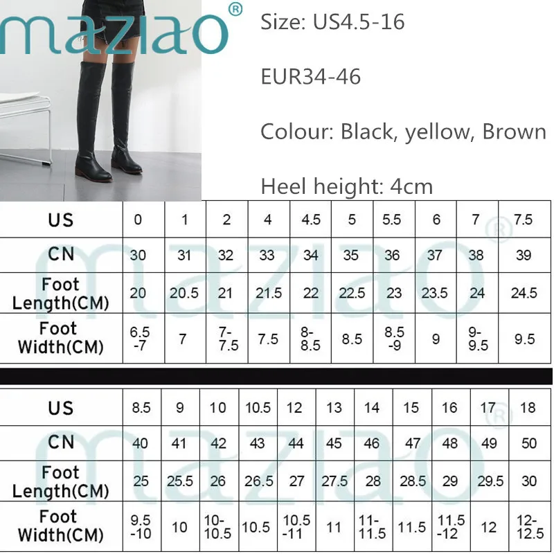 Thigh High Boots Winter Women Over The Knee Boots Comfort Leather Ladies Long Loose Boots Woman Shoes Black Brown Boots MAZIAO