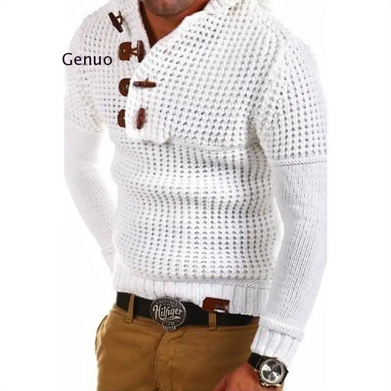 

New Fashion Male Xxxl Winter Mens Knitted Casual Sweater Hooded Pullover Top Blouse Keep Warming Sweaters