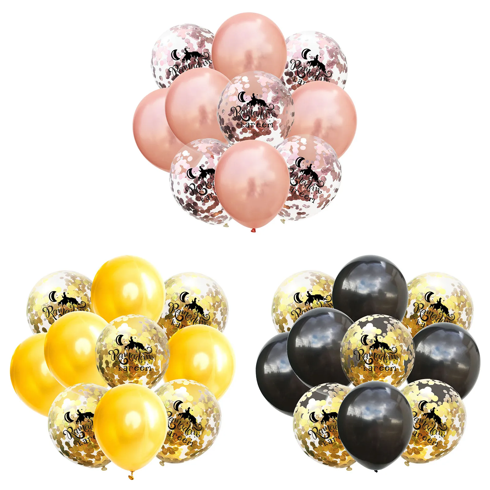 10 stücke Ramadan Kareem Eid Mubarak Latex Ballon Set Ramadan Party Dekorationen Liefert Mit Konfetti Pailletten Drop Schiff Großhandel