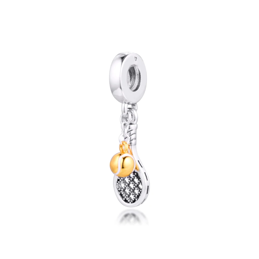 Tennis Racket and Ball Dangle Charm Silver kralen voor sieraden maken Fits 925 Silver Original Charms Bracelets For Woman DIY