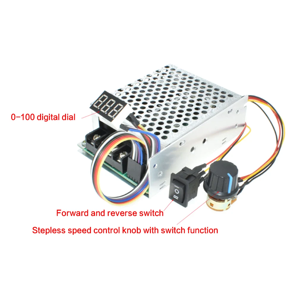 Display digitale regolabile DC 10-50V 40A DC Motor Speed Controller PWM 12V 24V 48V 2000W MAX 60A reversibile di alta qualità