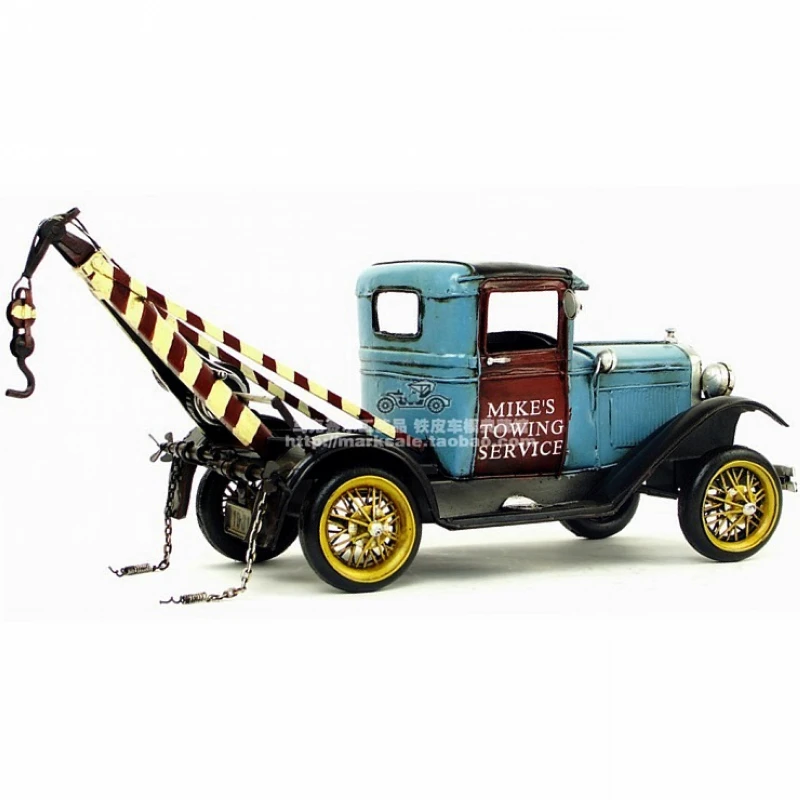 Tinplate Model Tin Model Of Creative Crafts Ornaments Retro Home Accessories Tow Truck Classic Cars Vintage