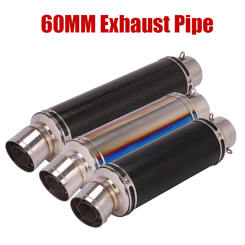 

Slip On 60MM Exhaust System Muffler Tips Escape Vent Pipe With Silencer DB Killer For Universal Motorcycle Dirt Bike ATV