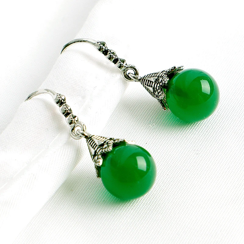 HuiSept Vintage Earrings 925 Silver Jewelry with Emerald Gemstone Drop Earrings for Women Wedding Promise Party Gift Wholesale