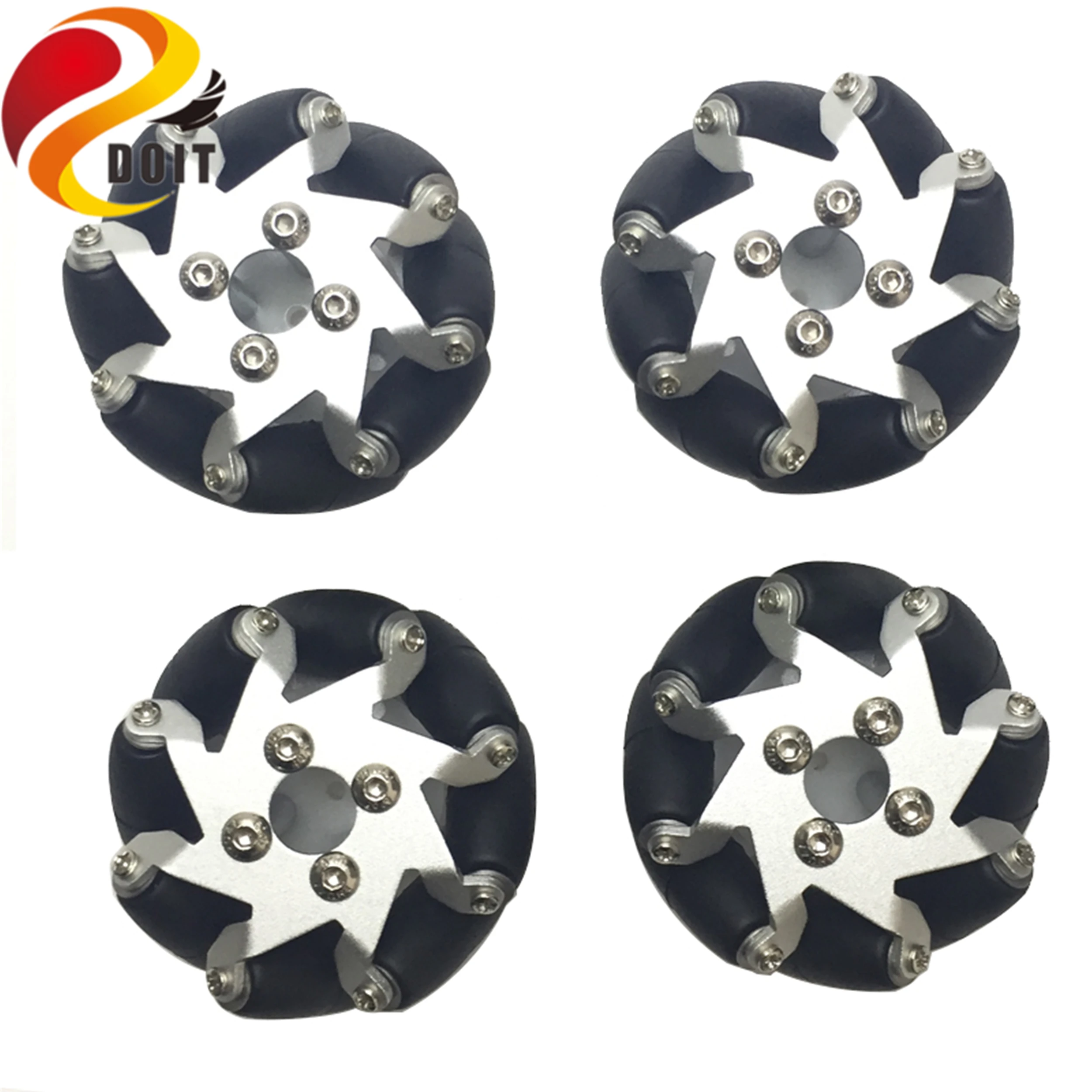 SZDOIT 4pcs/1 Lot 50mm McNamm'S Omnidirectional Wheel 45 Degree Universal Wheel For TT Motor 4WD RC Robot Car Chassis Part Tire