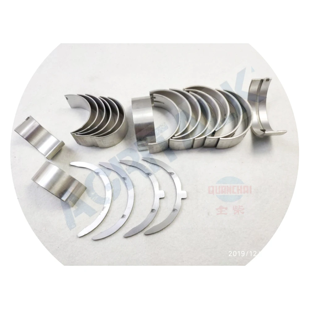 The set of STANDARD (0.00 model) main bearings + connecting rod bearings + thrust rings for Quanchai QC4102T / QC4105T / QC4108T