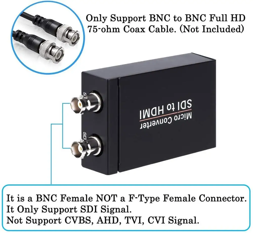 Convertisseur 3G-SDI HD-SDI SD-SDI vers HDMI, SDI vers HDMI, prise en charge De la détection De Format automatique et Audio stéréo