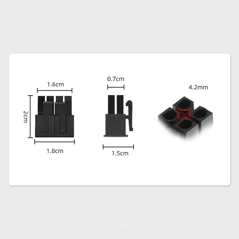 黒のプラスチックシェル,PC,コンピューター,atx,cpu,電源コネクタ4 4 4ピン,8p,8ピン,4.2mm,5557-r,5557, 10個セット