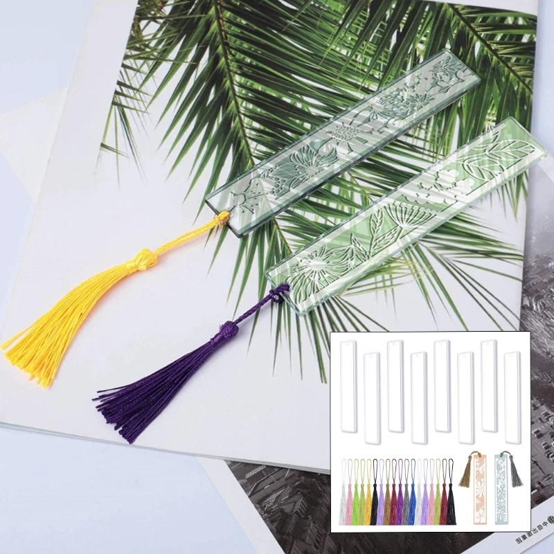 36 Pcs/Pack Clear Resin Mold Set Large Mould Set with Colorful Tassels